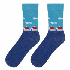 Kvalitní merino ponožky. Vzorované barevné ponožky s hravým designem.