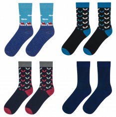 Sada ponožek z merino vlny, barevné, v různých odstínech modré