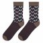 Merino ponožky se vzorem lístečků, světle-hnědé - Velikost: 48-50